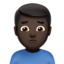 Man Frowning, Dark skin tone