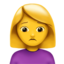 Woman Frowning emoji, Apple design