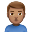 Man Pouting, Medium skin tone