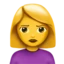 Woman Pouting emoji, Apple design