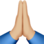 Folded Hands, Medium-light skin tone