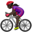 Woman Biking, Dark skin tone