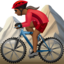 Woman Mountain Biking, Medium-dark skin tone