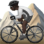 Person Mountain Biking, Dark skin tone