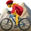 Woman Mountain Biking emoji, Apple design