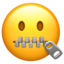 Download Zipper-mouth Face emoji, Apple style