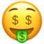Money-mouth Face emoji, Apple design