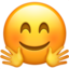 Download Smiling Face with Open Hands emoji, Apple style