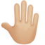 Raised Back of Hand, Medium-light skin tone