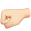 Left-facing Fist, Light skin tone