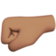 Left-facing Fist, Medium skin tone
