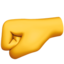 Left-facing Fist emoji, Apple design