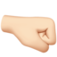 Right-facing Fist, Light skin tone