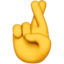 Crossed Fingers emoji on iPhone