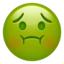 Nauseated Face emoji on iPhone