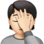 Person Facepalming, Light skin tone