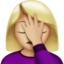 Woman Facepalming, Medium-light skin tone