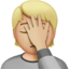 Person Facepalming, Medium-light skin tone