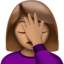 Woman Facepalming, Medium skin tone