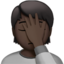 Person Facepalming, Dark skin tone