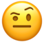 Face with Raised Eyebrow emoji PNG
