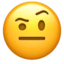 Face with Raised Eyebrow emoji on iPhone