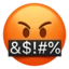 Face with Symbols on Mouth emoji on iPhone