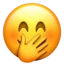 Face with Hand Over Mouth emoji on iPhone