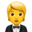 Person in Tuxedo emoji, Apple design