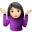 Woman Shrugging, Light skin tone