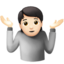 Person Shrugging, Light skin tone