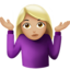 Woman Shrugging, Medium-light skin tone