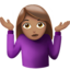 Woman Shrugging, Medium skin tone