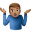 Man Shrugging, Medium skin tone
