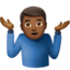 Man Shrugging, Medium-dark skin tone