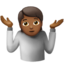 Person Shrugging, Medium-dark skin tone
