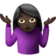 Woman Shrugging, Dark skin tone