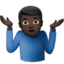 Man Shrugging, Dark skin tone