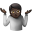 Person Shrugging, Dark skin tone
