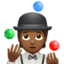 Person Juggling, Medium-dark skin tone