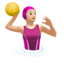 Woman Playing Water Polo, Light skin tone