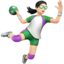 Woman Playing Handball, Light skin tone