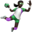 Woman Playing Handball, Dark skin tone