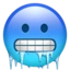 Cold Face emoji on iPhone