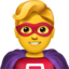 Man Superhero emoji, Apple design