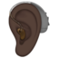 Ear with Hearing Aid, Dark skin tone