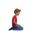 Man Kneeling Facing Right, Medium skin tone