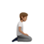Person Kneeling Facing Right, Medium skin tone