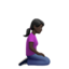 Woman Kneeling Facing Right, Dark skin tone