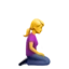 Woman Kneeling Facing Right emoji, Apple design
